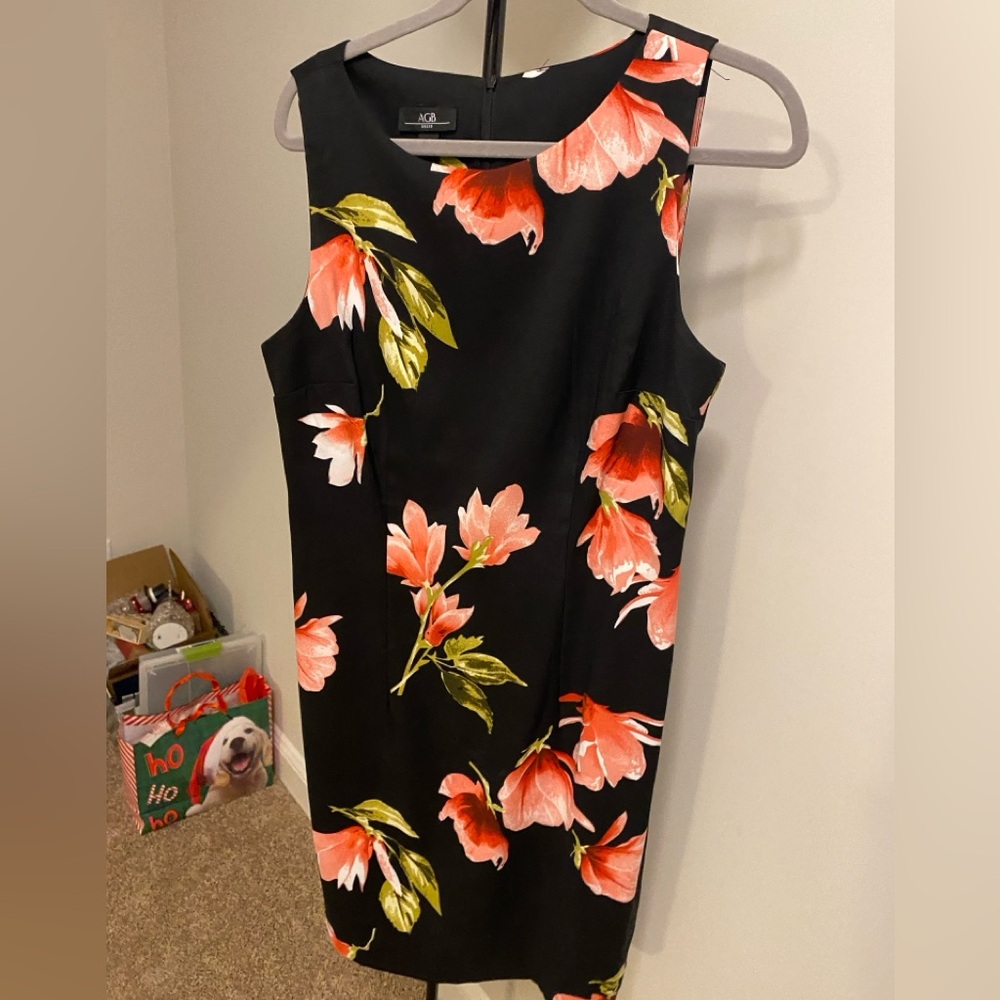 AGB Floral Black Dress size 14